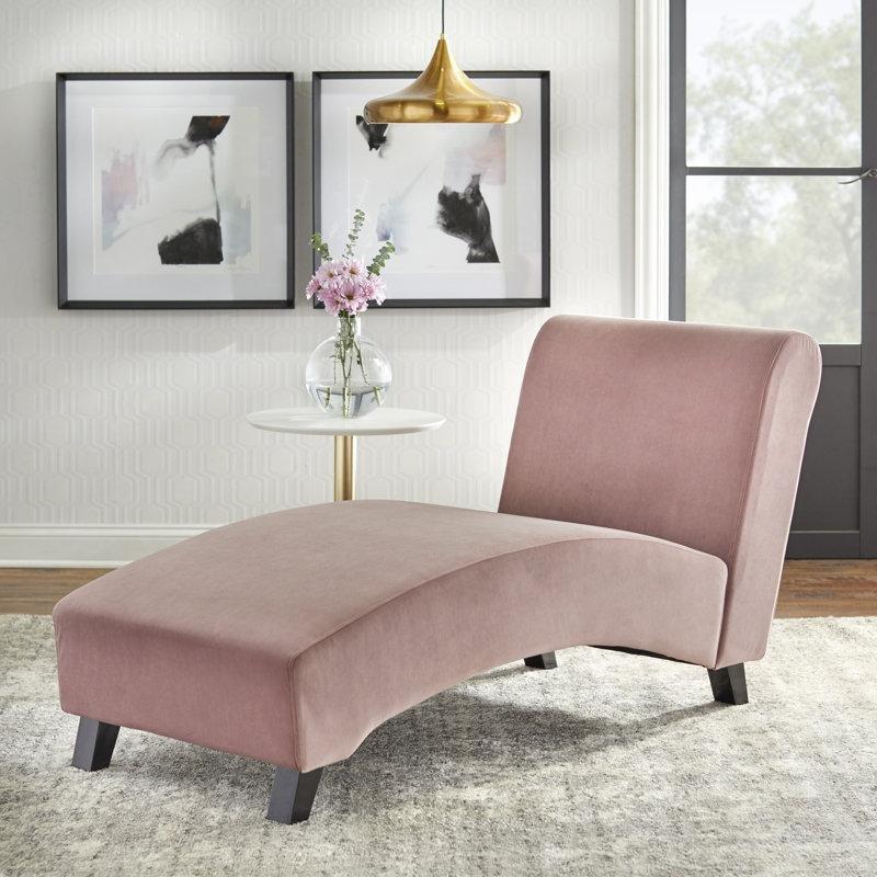 Toz Pembe Kadife Ahşap Ayaklı Modern Josephine Koltuk - 69x161 cm - 190556