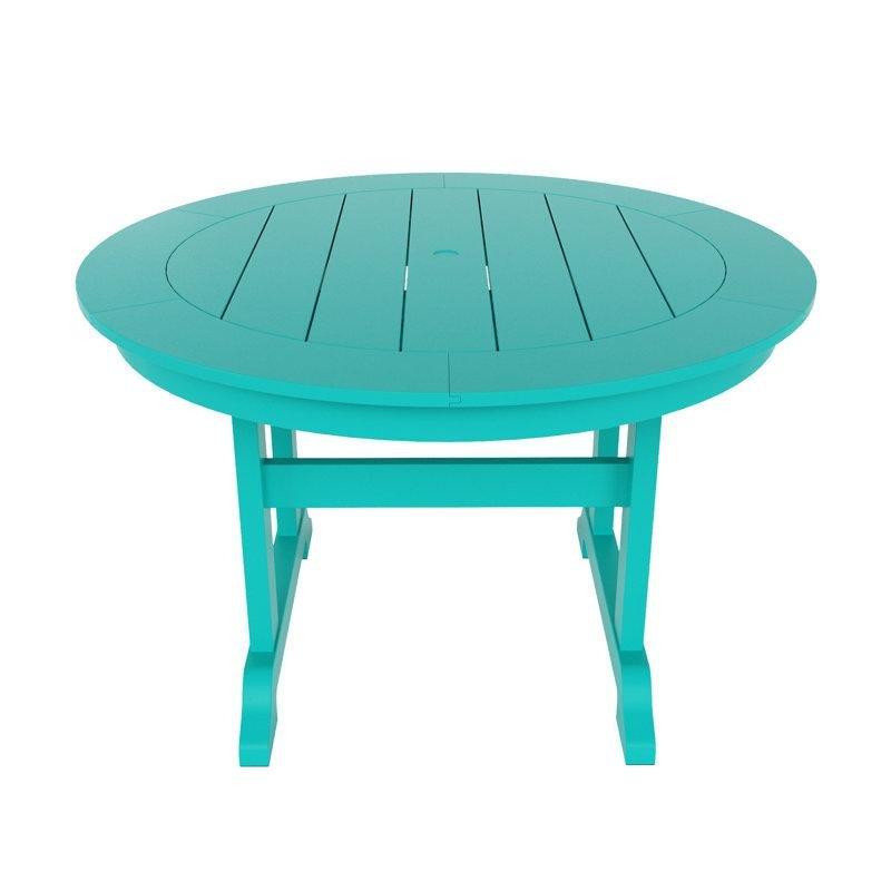 Turkuaz Plastik Yuvarlak Masalı 4 Kişilik Adirondack Bahçe Masa Takımı - 119 cm - 216030
