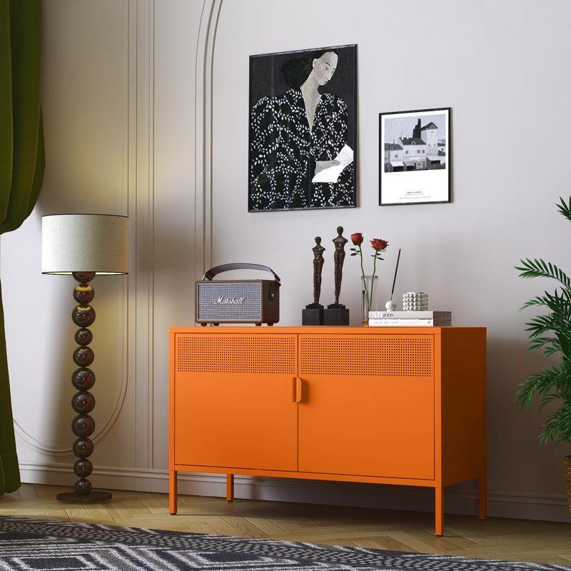 Turuncu Çelik 2 Kapaklı Ayarlanabilir Raflı Ayakkabılık - 100x41x65 cm - 230127