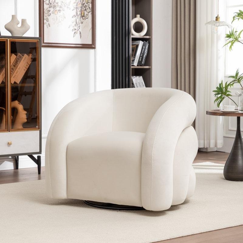 Turuncu Kumaş Döner Varil Tekli Koltuk - 203827