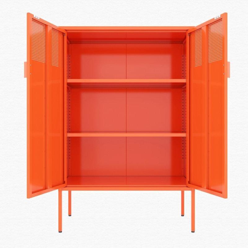 Turuncu Metal Havalandırmalı 2 Kapaklı Ayarlanabilir Raflı Ayakkabılık - 81x41x120 cm - 228528