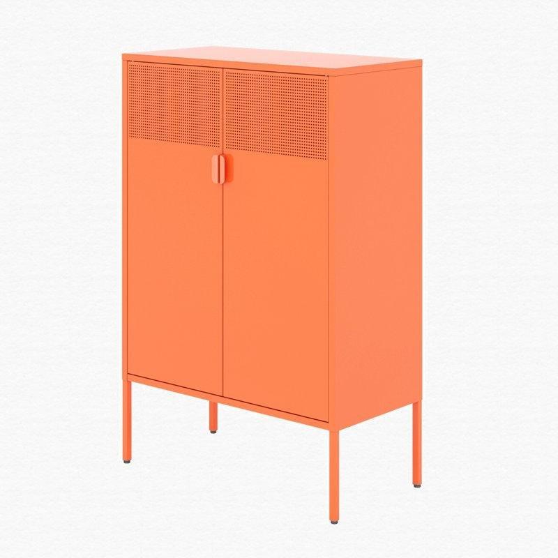 Turuncu Metal Havalandırmalı 2 Kapaklı Ayarlanabilir Raflı Ayakkabılık - 81x41x120 cm - 228528