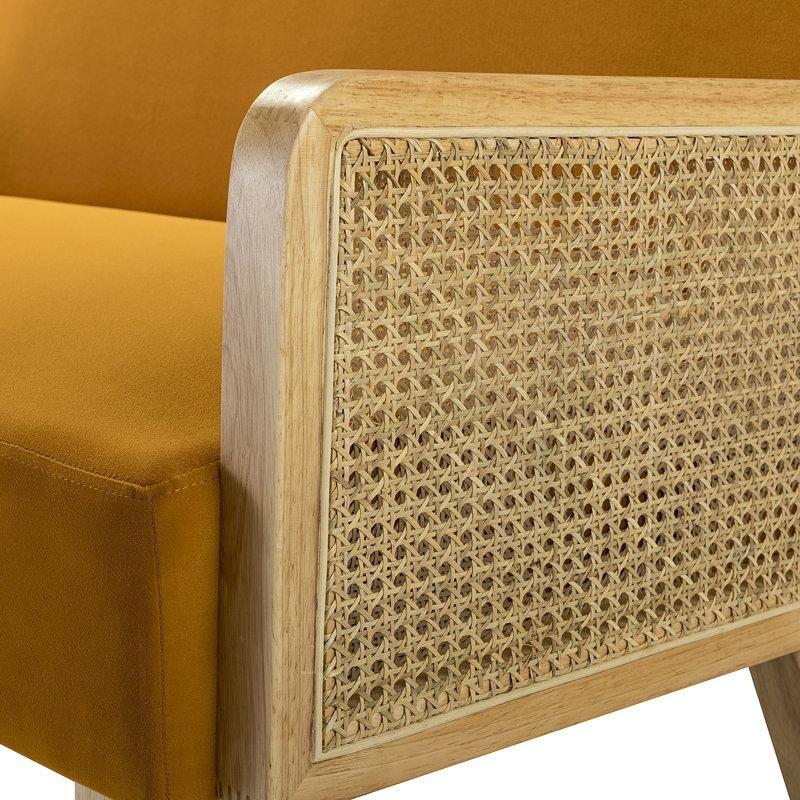 Turuncu Rattan Kollu Ahşap Koltuk Takımı - 191528