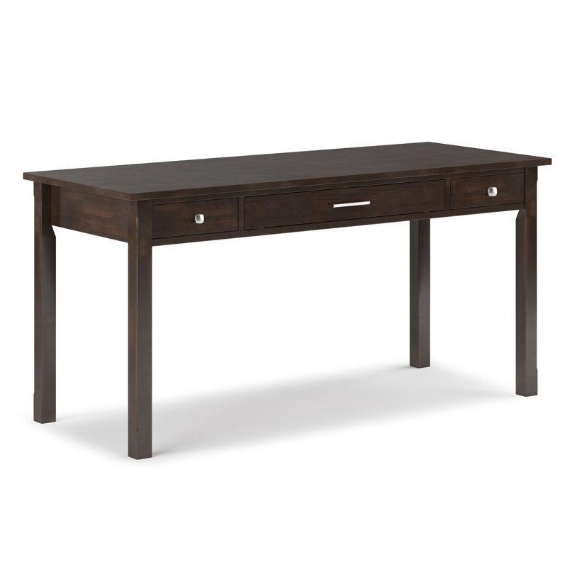 Tütün Kahverengi Masif Ahşap 2 Çekmeceli Klavye Tepsili Vintage Çalışma Masası - 153 cm - 234569