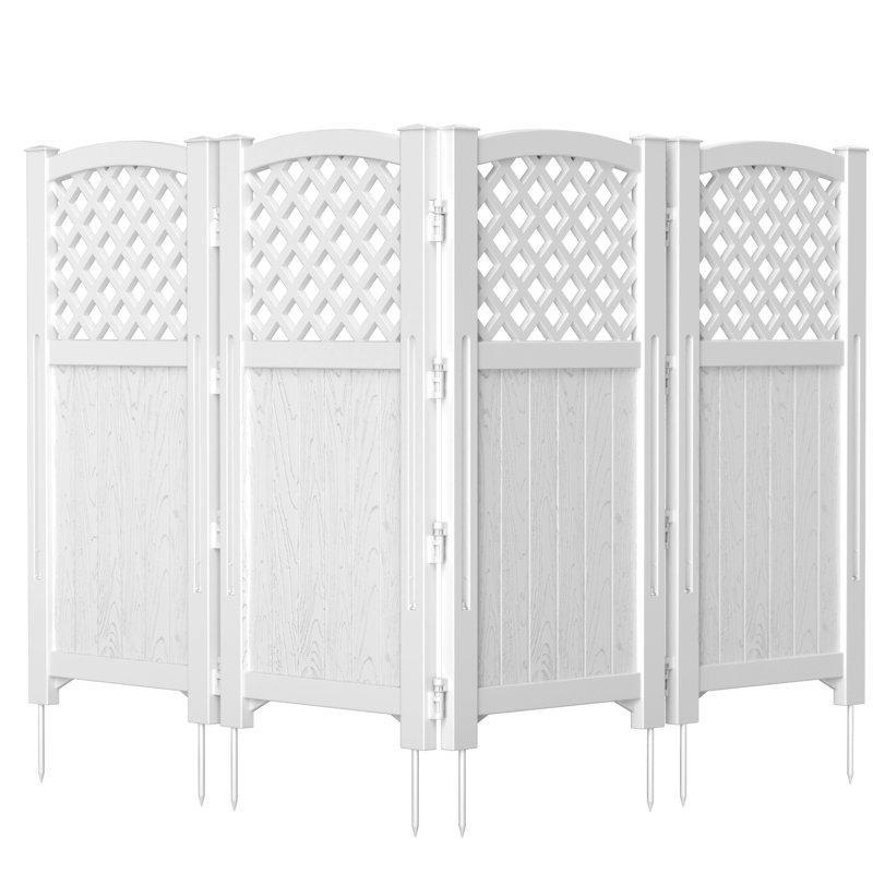 UV Korumalı Su Geçirmez 4 Panelli Reçine Bahçe Paravanı - 110x230 cm - 173368