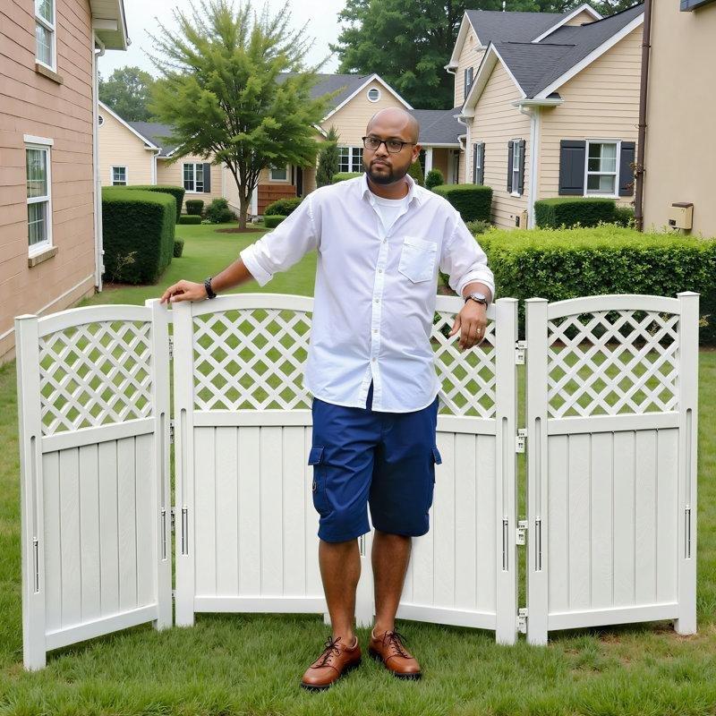 UV Korumalı Su Geçirmez 4 Panelli Reçine Bahçe Paravanı - 110x230 cm - 173368