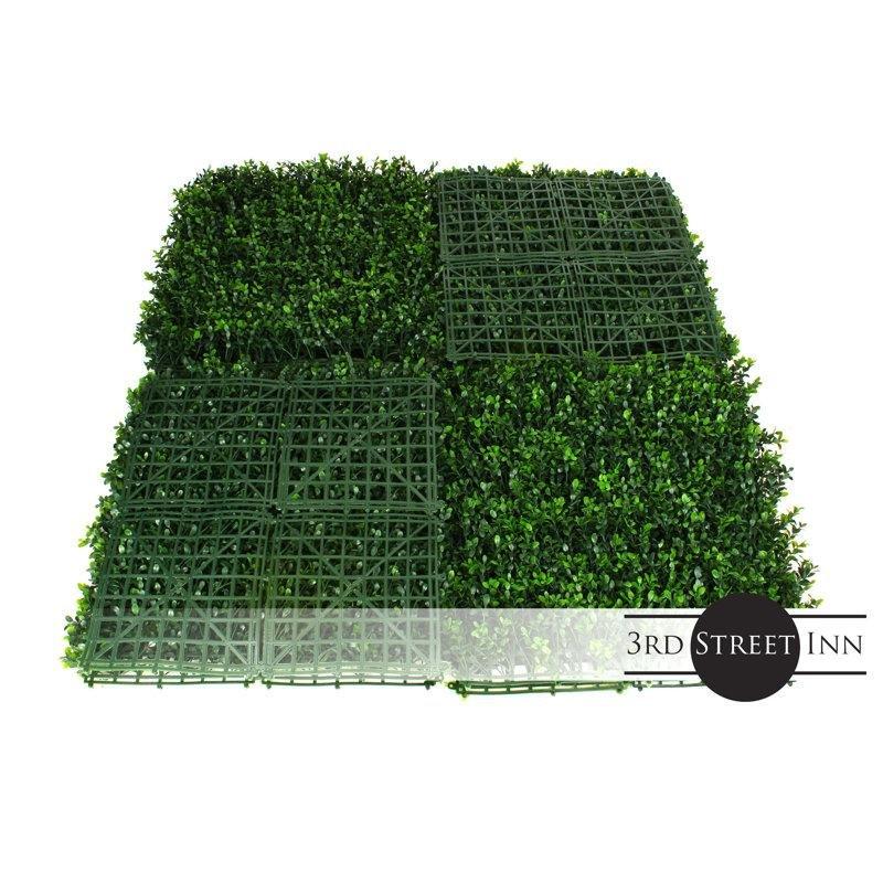 UV Korumalı Yeşil Şimşir Polietilen Yapay Çit Paneli 12li Set - 51x51 cm - 170553