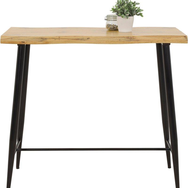 Vahşi Meşe ve Siyah MDF Metal Dikdörtgen Bar Masası - 120x60x108 cm - 232184