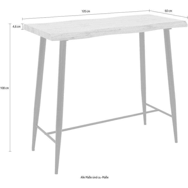 Vahşi Meşe ve Siyah MDF Metal Dikdörtgen Bar Masası - 120x60x108 cm - 232184