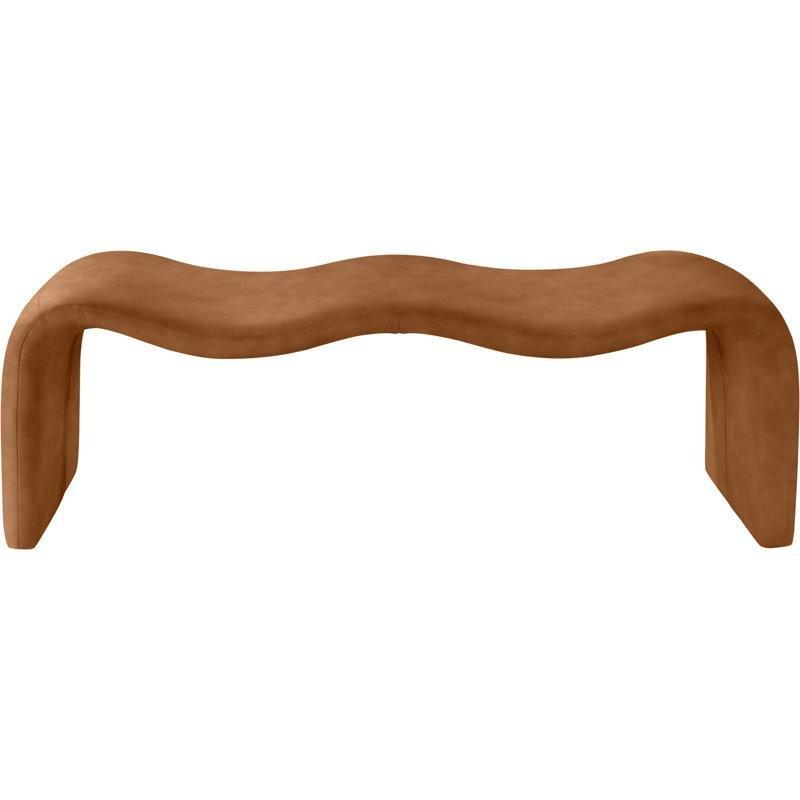 Vegan Deri Döşemeli Demir Kızak Ayaklı Modern Bench - 144 cm - 164389
