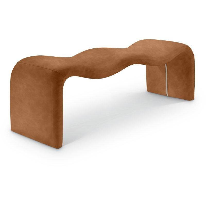 Vegan Deri Döşemeli Demir Kızak Ayaklı Modern Bench - 144 cm - 164389 Vegan Deri Döşemeli Demir Kızak Ayaklı Modern Bench - 144 cm - 164389