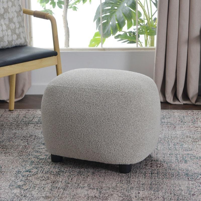 Vizon Bukle Kumaş Yuvarlak Saklama Alanlı Puf - 59 cm - 165124