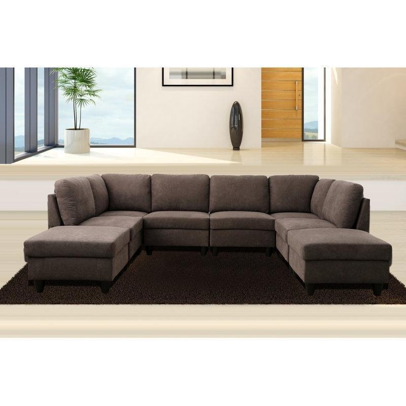 Vizon Kadife Kumaş 8 Parçalı Modüler Sandıklı Puflu U Köşe Koltuk Takımı - 300x223 cm - 193782