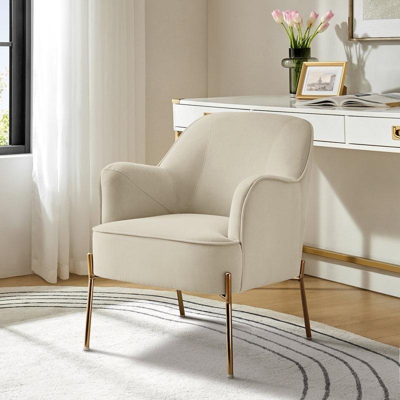 Vizon Kadife Metal Ayaklı Gömme Kollu Modern Tekli Koltuk - 66 cm - 202740