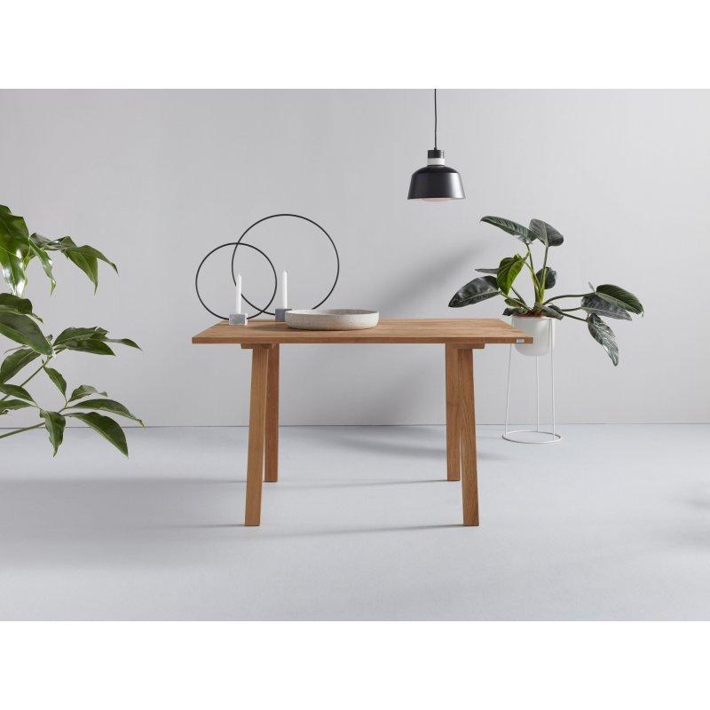 Yağlanmış Meşe Masif Ahşap Dikdörtgen Bohem Yemek Masası - 130x90 cm - 236609