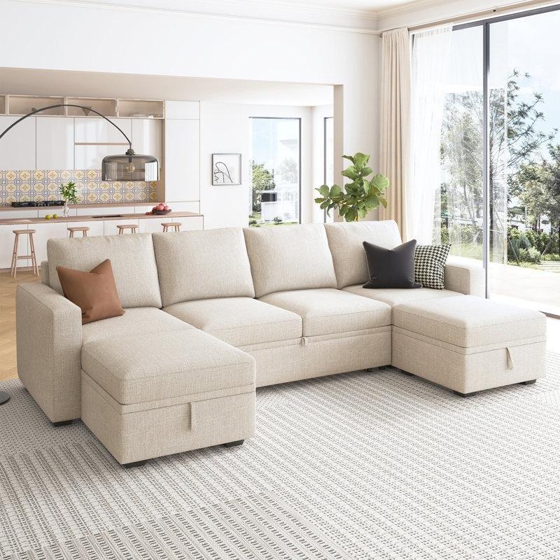 Yataklı Depolamalı Modüler U Köşe Koltuk Takımı - 258x141 cm - 194627