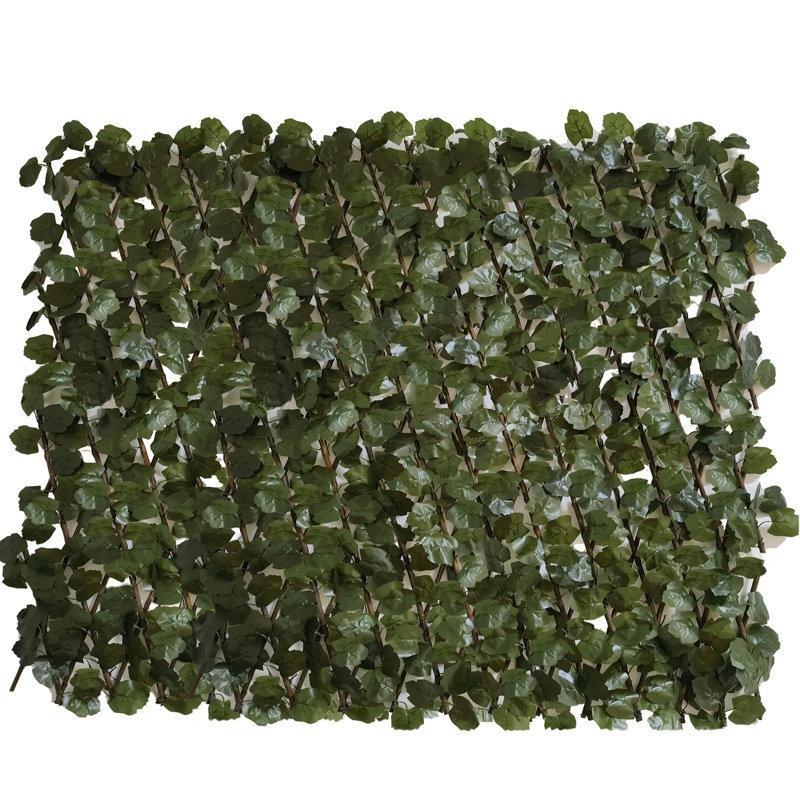 Yeşil Ahşap Çerçeveli Akordiyon Yapay Sarmaşık Çit - 127x82 cm - 170812