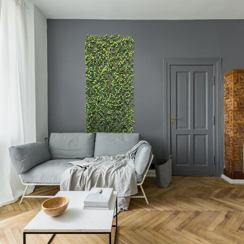 Yeşil Ahşap Genişletilebilir UV Korumalı Yapay Çit - 290x51 cm - 170571