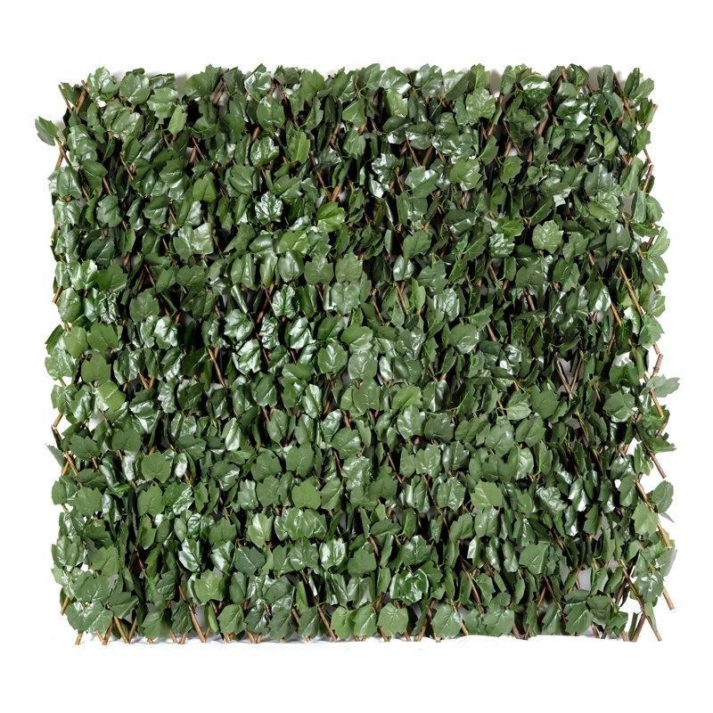 Yeşil Ahşap Genişleyebilir Çift Taraflı UV Korumalı Yapay Sarmaşık Çit - 290x51 cm - 170692