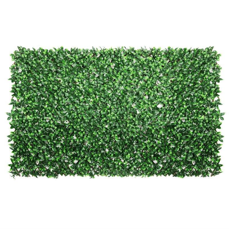 Yeşil Ahşap Genişleyebilir Yapay Gardenya Balkon Çiti - 122x295 cm - 174481