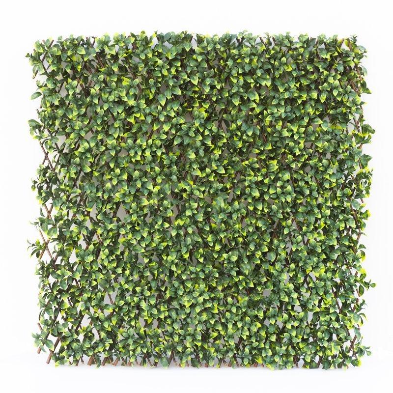 Yeşil Ahşap Söğüt Genişletilebilir UV Korumalı Yapay Çit - 290x51 cm - 170699