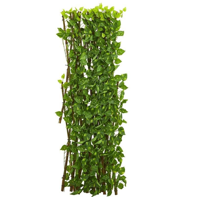 Yeşil Bambu Genişleyebilir UV Korumalı Pothos Sarmaşık Yapay Çit - 120x126 cm - 170596