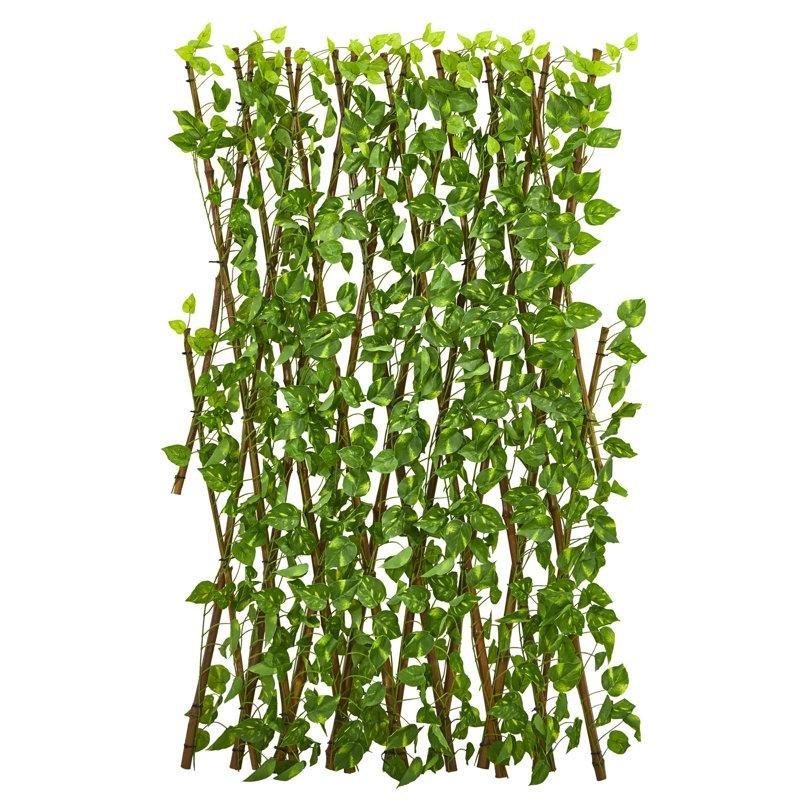 Yeşil Bambu Genişleyebilir UV Korumalı Pothos Sarmaşık Yapay Çit - 120x126 cm - 170596