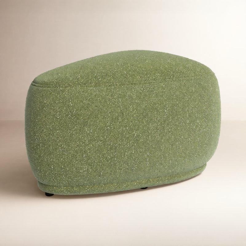 Yeşil Bukle Kumaş Yuvarlak Köşeli Üçgen Puf - 67 cm - 165310