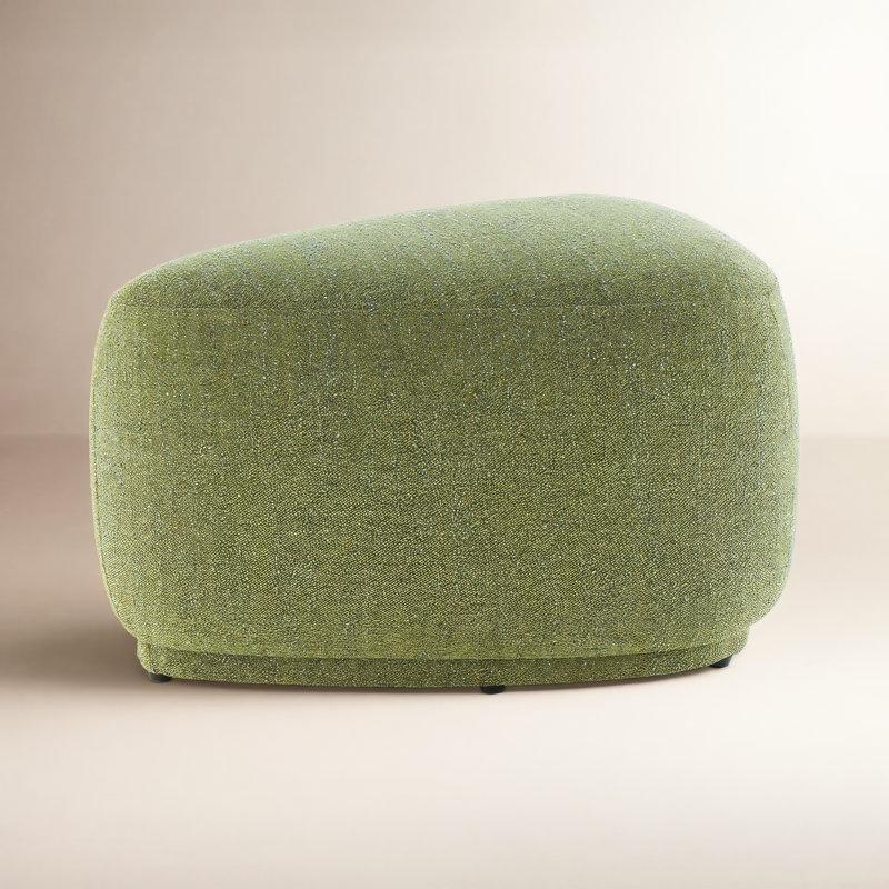 Yeşil Bukle Kumaş Yuvarlak Köşeli Üçgen Puf - 67 cm - 165310