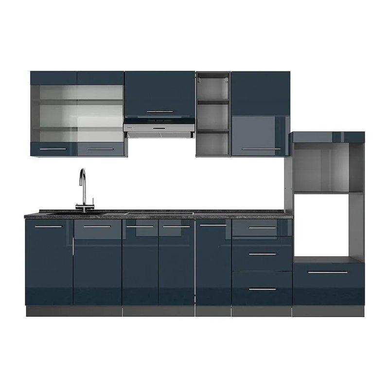 Yeşil Gold ve Antrasit Country Mutfak Modeli - 280x60x82 cm - 186529
