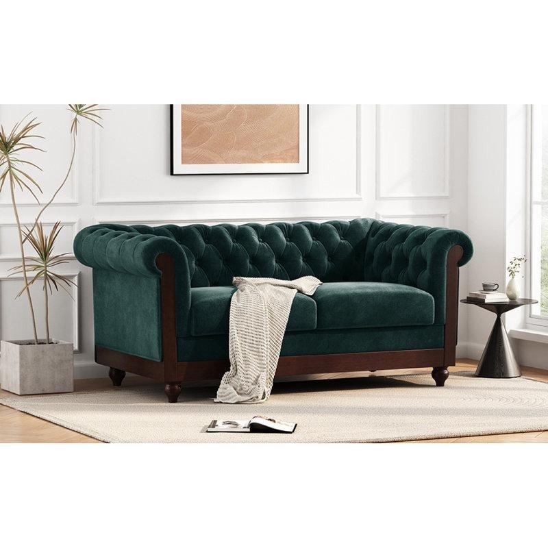 Yeşil Kadife Chester İkili Koltuk - 151 cm - 208152