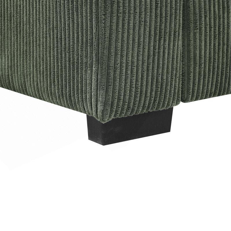 Yeşil Kadife Kumaş 3 Kişilik Derin Oturumlu Koltuk - 201 cm - 196621