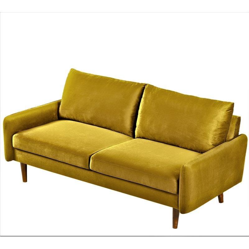 Yeşil Kadife Masif Ahşap İkili Koltuk - 178 cm - 207188