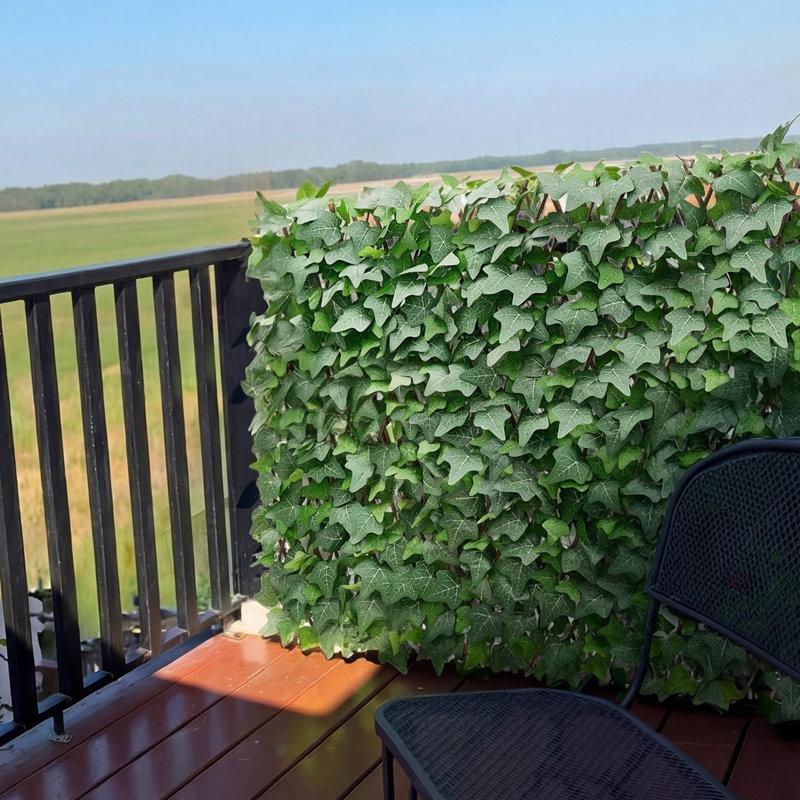 Yeşil Kumaş Genişletilebilir UV Korumalı Yapay Sarmaşık Çit - 64x321 cm - 170913