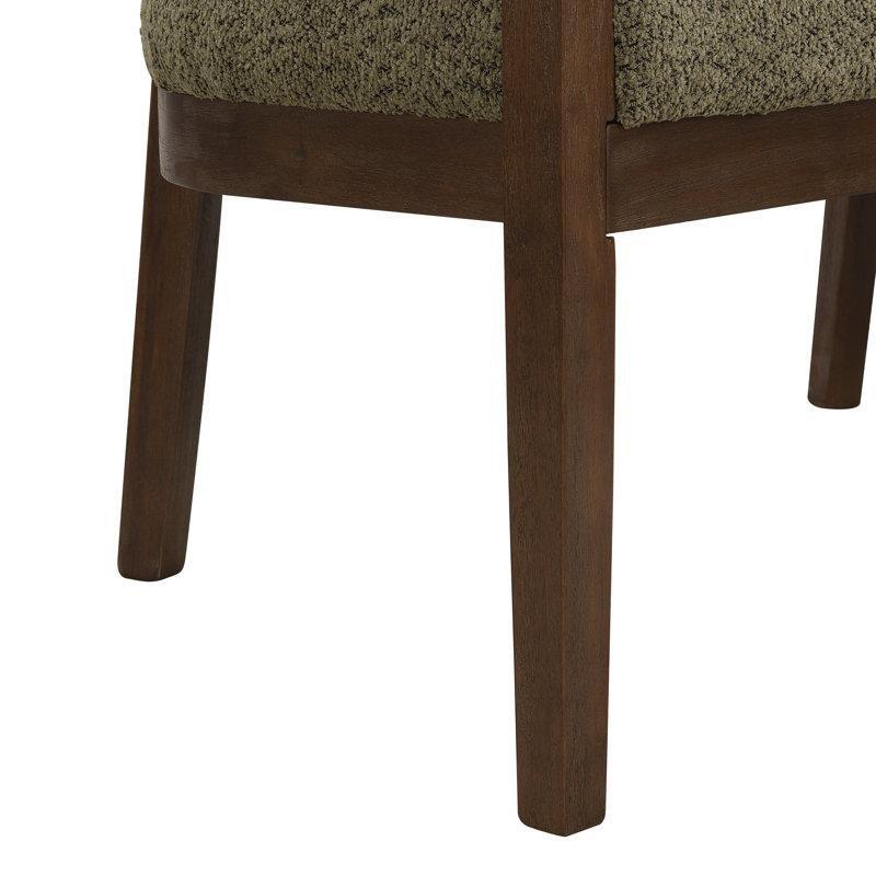 Yeşil Masif Ahşap Bukle Kumaşlı Rattan İkili Koltuk - 121 cm - 205784