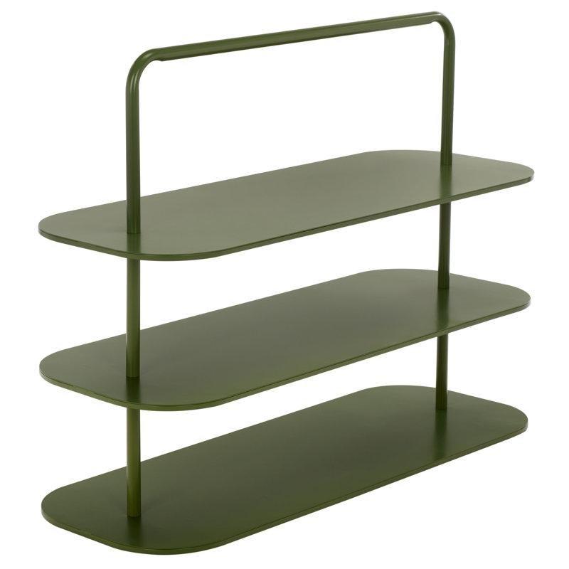 Yeşil Metal 3 Katlı 9 Çift Kapasiteli Ayakkabılık - 86 cm - 229567