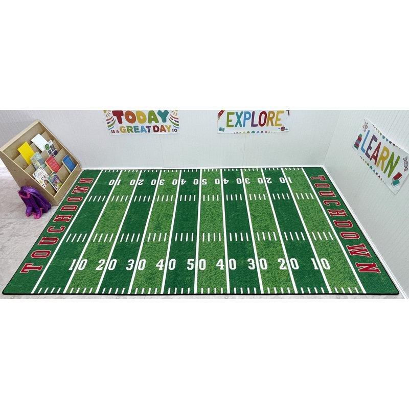 Yeşil Naylon Leke Tutmaz Futbol Sahası Tasarımlı Oyun Halısı - 183x260 cm - 182655