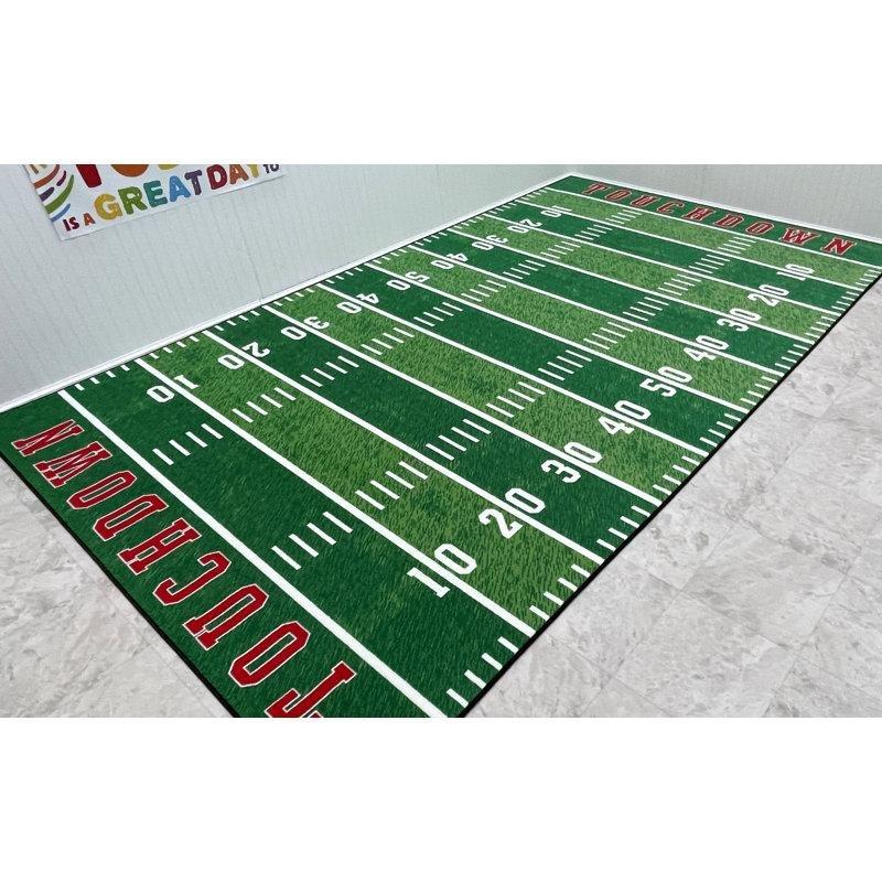 Yeşil Naylon Leke Tutmaz Futbol Sahası Tasarımlı Oyun Halısı - 183x260 cm - 182655