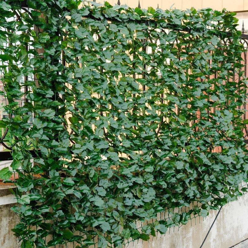 Yeşil Polietilen Plastik Hava Koşullarına Dayanıklı Yapay Sarmaşık Çit - 299x153 cm - 170681