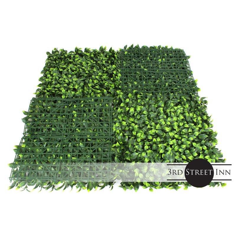 Yeşil Polietilen UV Korumalı Dış Mekan Uyumlu Yapay Çit Paneli - 51x51 cm 4lü Set - 170615