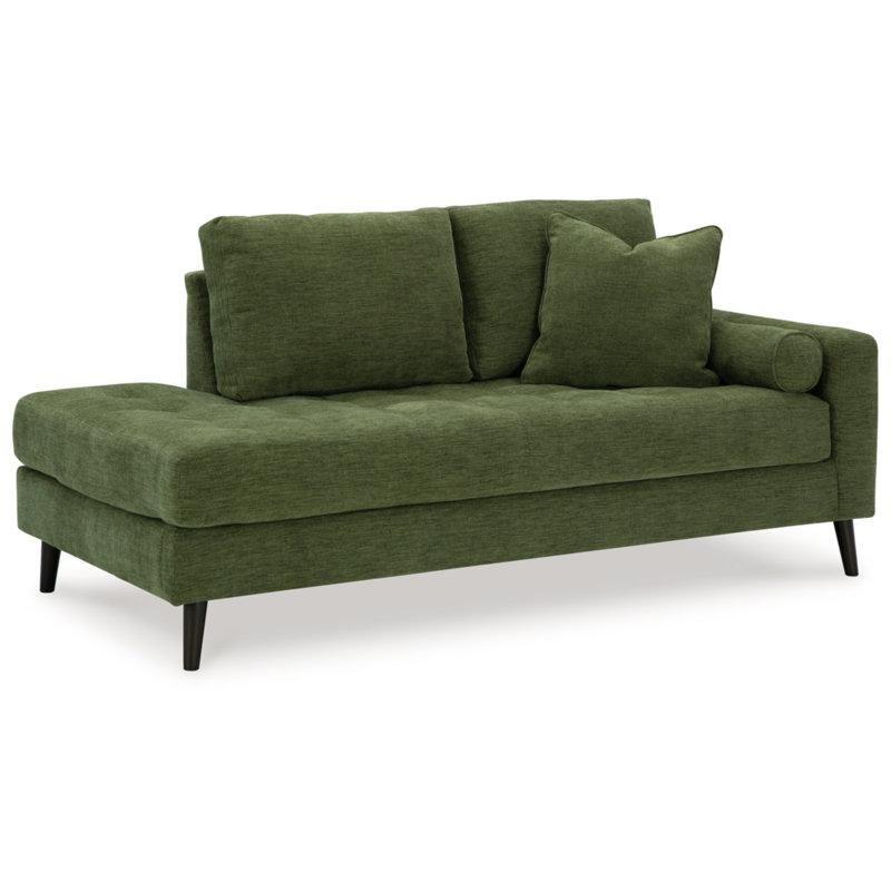 Yeşil Polyester Karışımı Kapitoneli Kırlentli Ahşap Josephine Koltuk - 191 cm - 190658