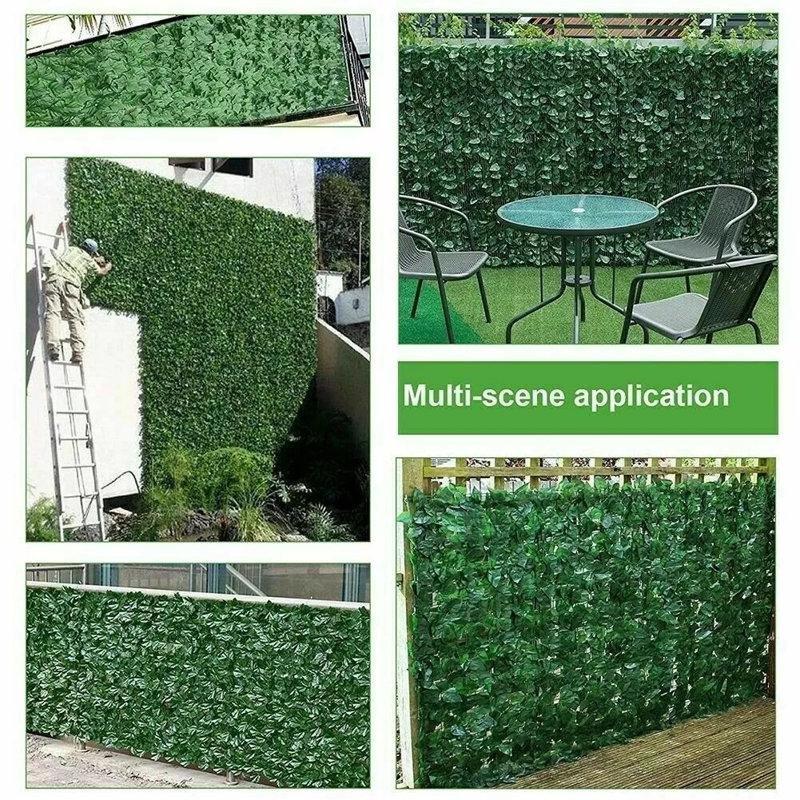 Yeşil PVC Sarmaşık Yapraklı Dekoratif Panel Yapay Çit - 50x100 cm - 170685