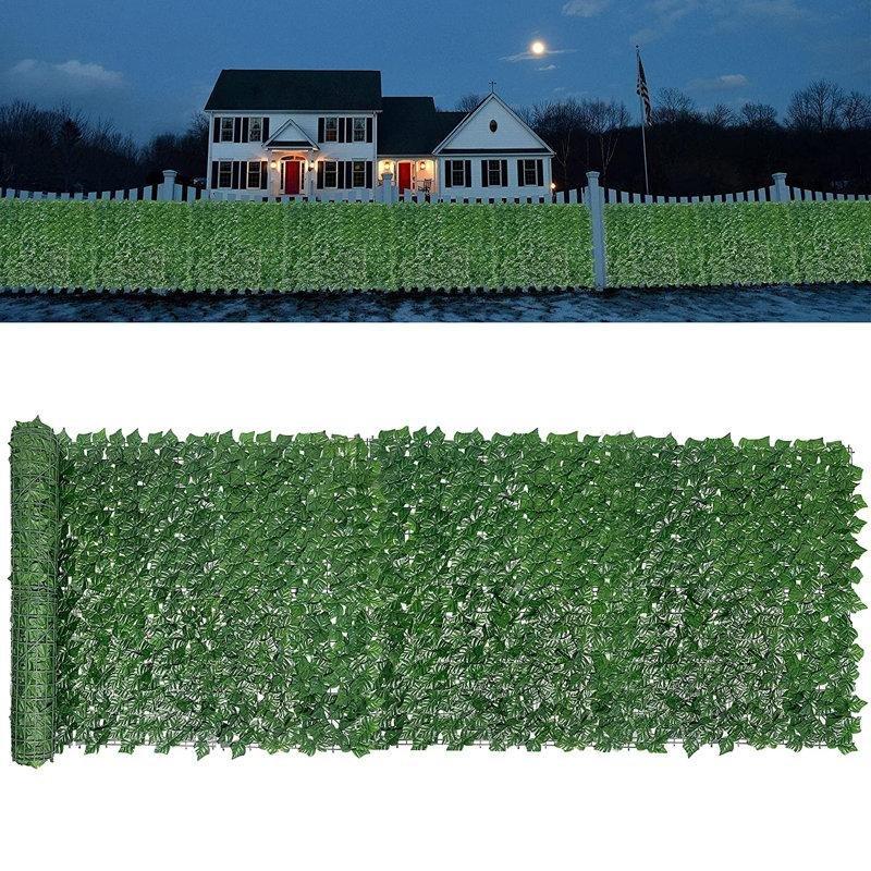Yeşil Sarmaşık Yapraklı Dekoratif Gizlilik Paneli Yapay Çit - 100x399 cm - 171068