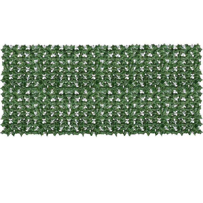 Yeşil UV Korumalı Modüler 12 Parça Yapay Sarmaşık Çit - 102x600 cm - 170663