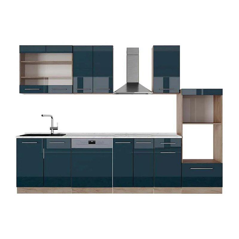 Yeşil ve Gold Meşe Mutfak Modeli - 300 cm - 186466