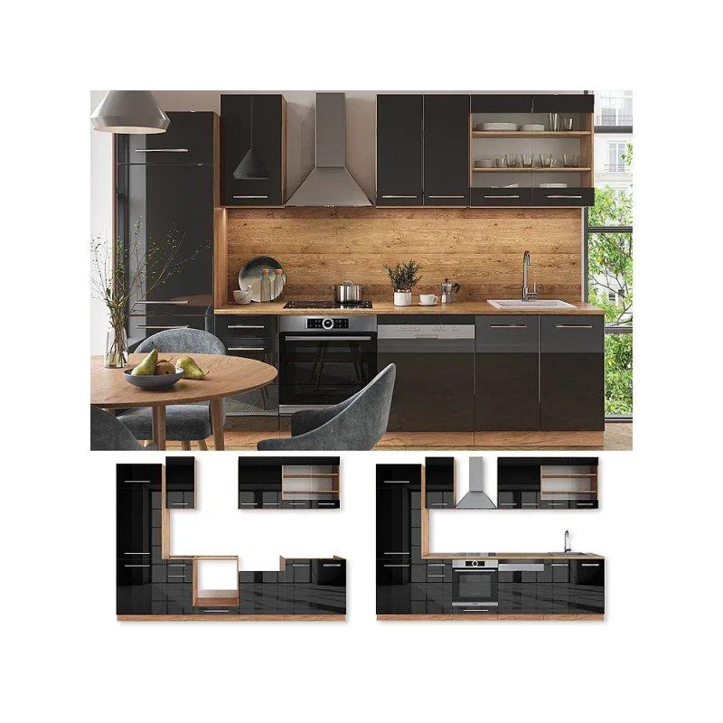 Yeşil ve Gold Meşe Mutfak Modelleri - 300x60x82 cm - 186442