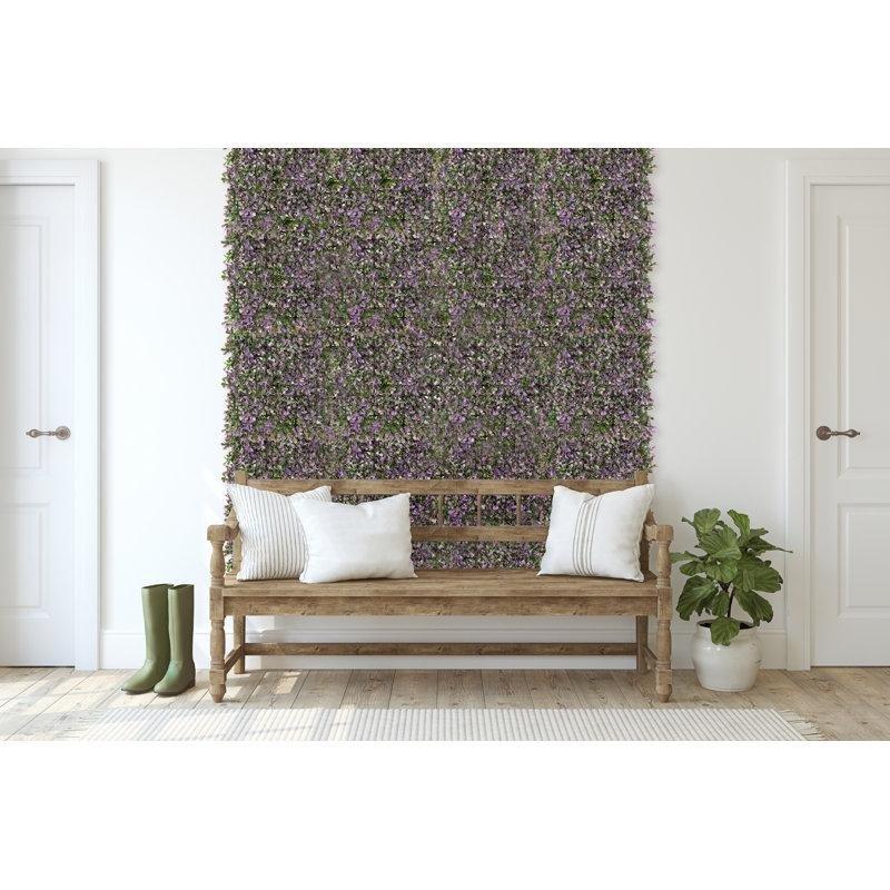 Yeşil ve Mor Renkli Polietilen UV Korumalı 4lü Yapay Çit Paneli Seti - 51x51 cm - 170721