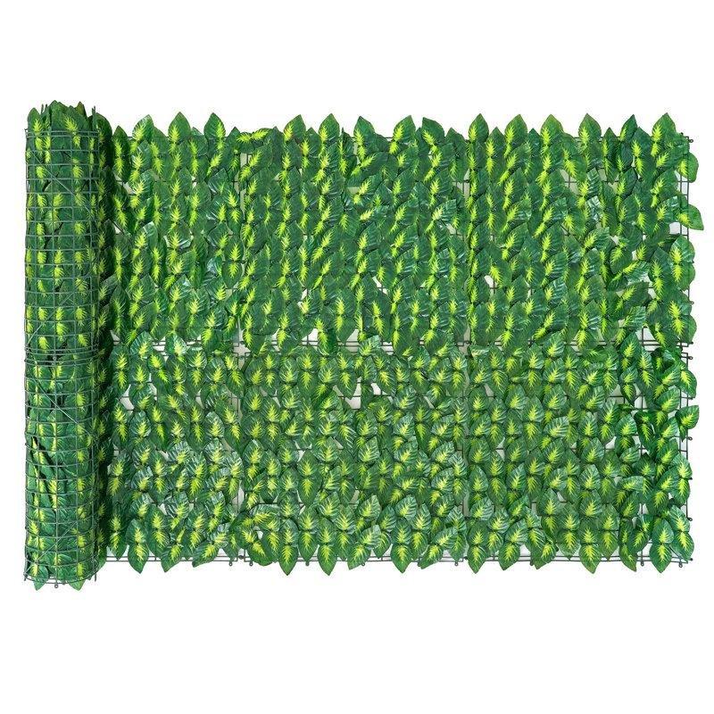 Yeşil Yapay Sarmaşık Yapraklı Mahremiyet Sağlayan Yapay Çit - 101x401 cm - 170968
