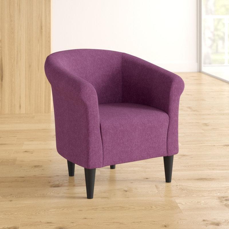 Yuvarlak Kolçaklı Fıçı Tasarım Polyester Kumaş Döşemeli Tekli Koltuk - 203534