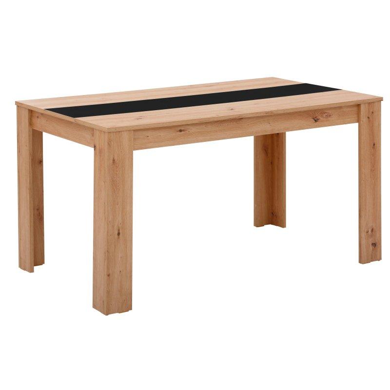 Zanaatkar Meşe ve Siyah Endüstriyel Ahşap Dikdörtgen Bohem Yemek Masası - 140x80 cm - 236943